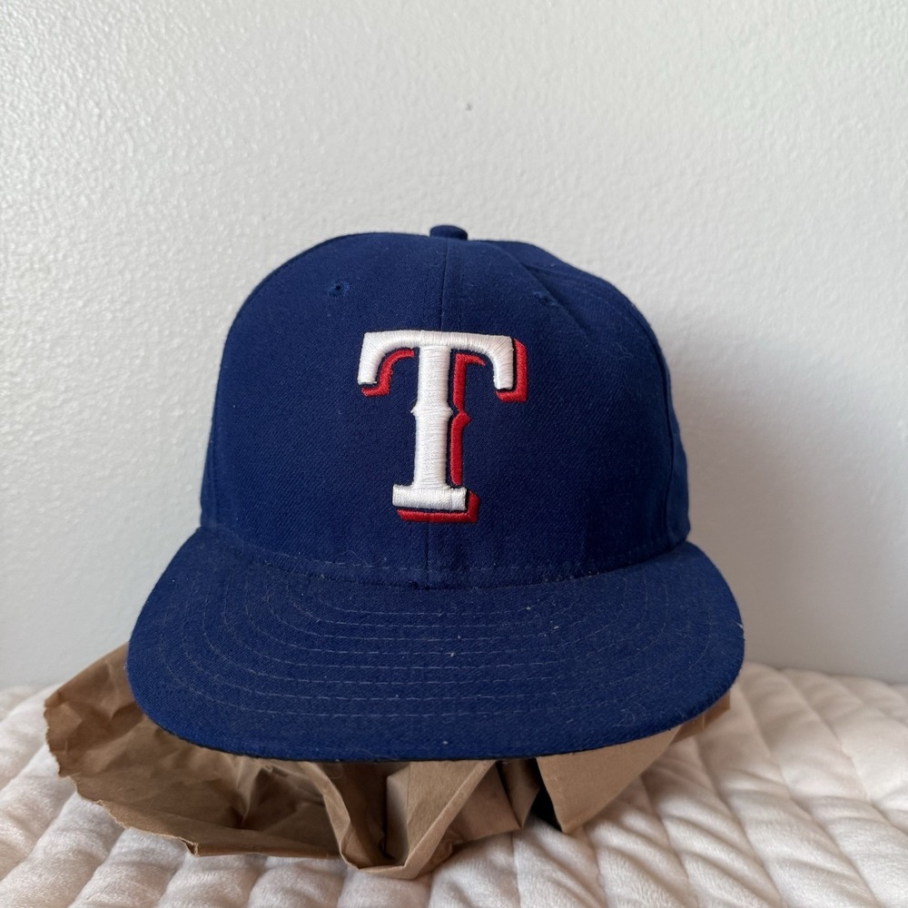 Texas Rangers New Era‎ MLB 59Fifty Ball Cap Hat Fitted 7 1/4 Embroidered T Blue